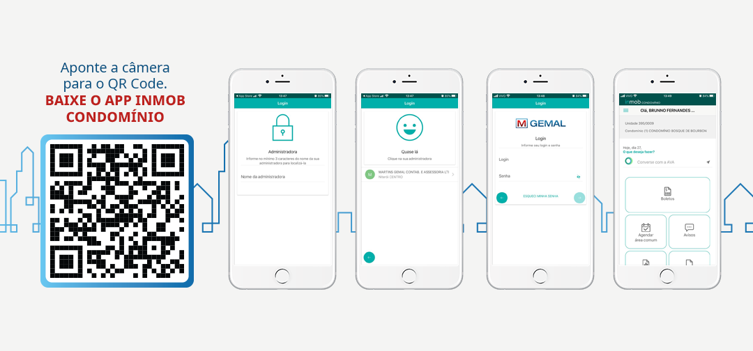 Aponte a câmera para o QR Code. BAIXE O APP INMOB CONDOMÍNIO